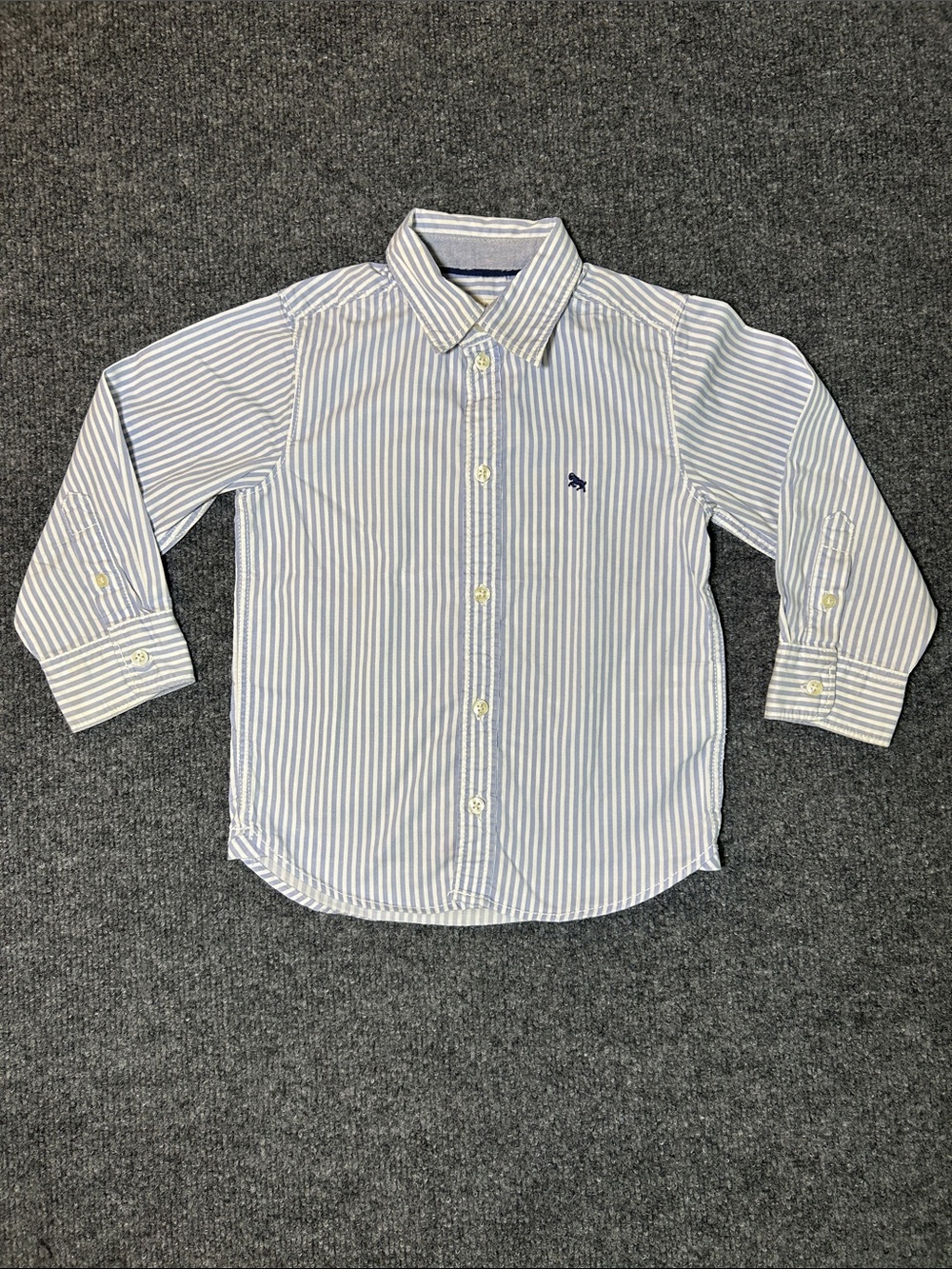 L.O.G.G. H&M Boys Blue & White Striped Button-Up Shirt Boy’s Size 2T-3T